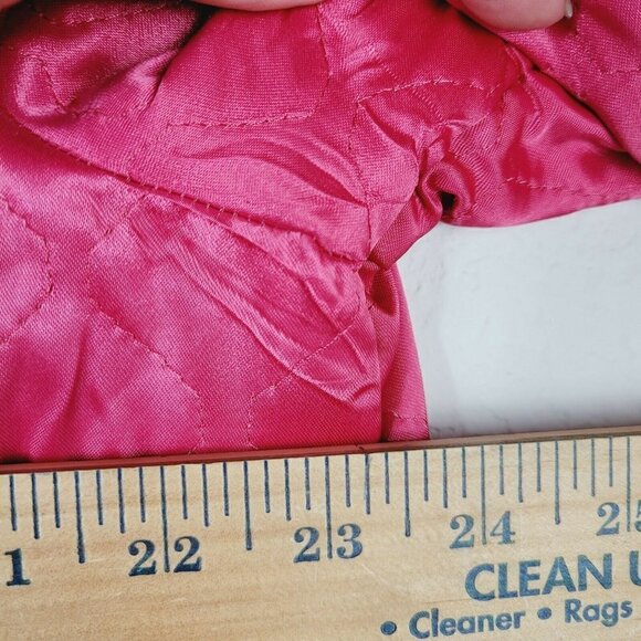 Vintage Textron 1940's Quilted Satin Jacket Barbie Pink Lined Art Deco READ - Picture 5 of 12